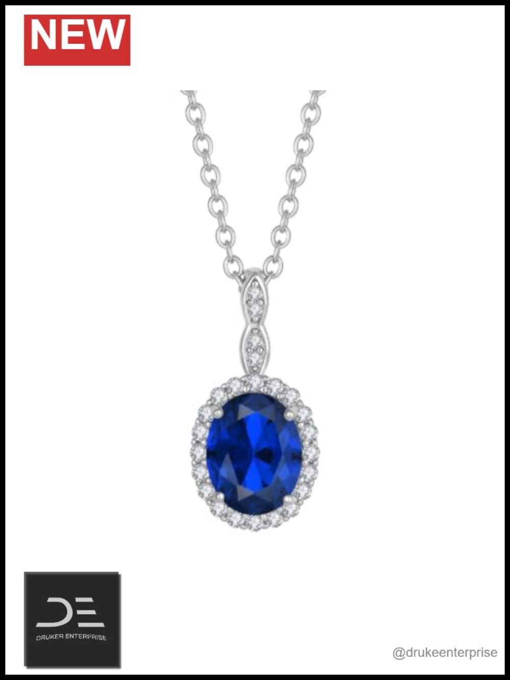 Oval Birthstone Pendant Necklace 925 Sterling Silver 5A CZ Dainty Jewelry Gift